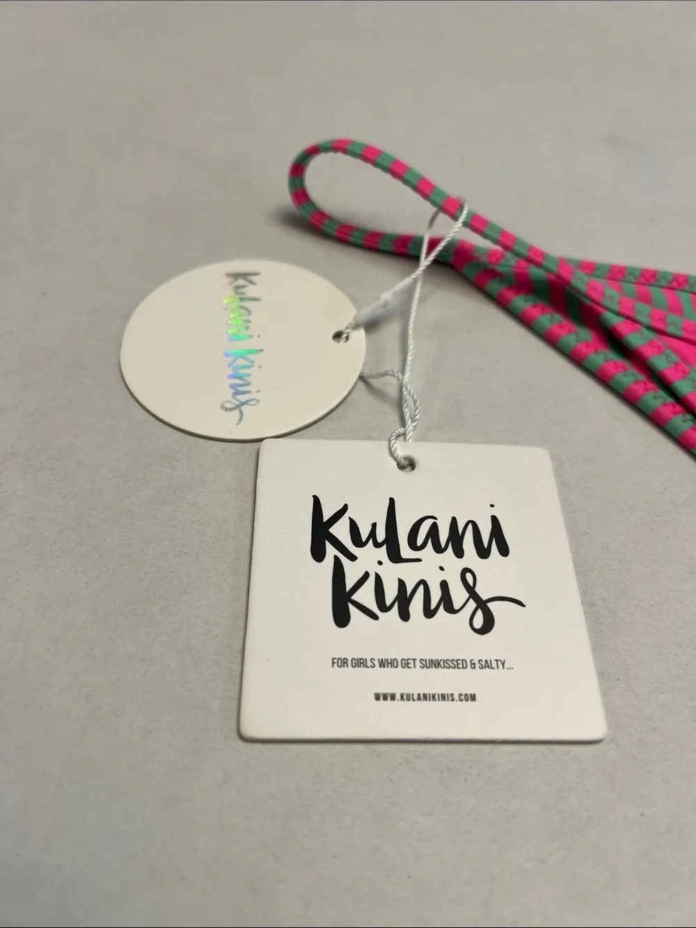 KULANI KINIS BIKINI SWIM BOTTOMS SIZE XL PINK & GREEN NEW WITH TAGS